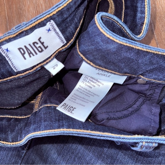 Paige Verdugo Ankle Jeans dark blue 29 mid rise boyfriend - Picture 7 of 8